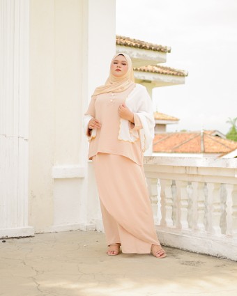 Nona Asiah Kurung Kedah (Nude Beige)